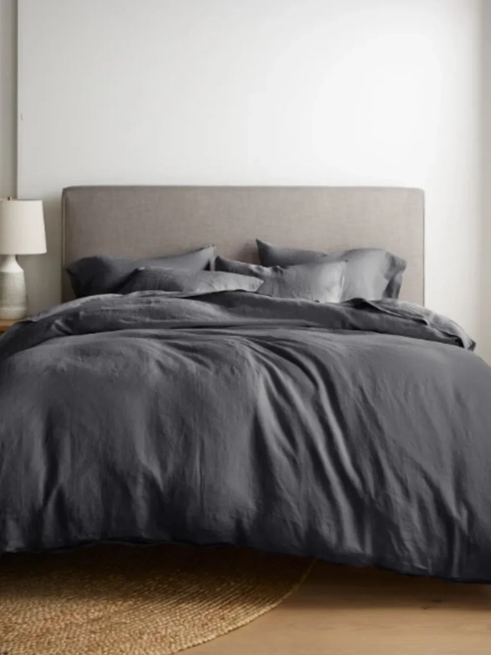 NWT Quince European Linen King Duvet in Charcoal Grey